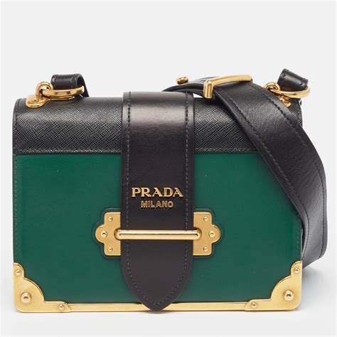 prada cahier green leather shoulder bag|Prada shoulder bags for women.